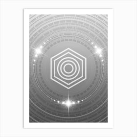 Geometric Glyph in White and Silver with Sparkle Array n.0294 Art Print