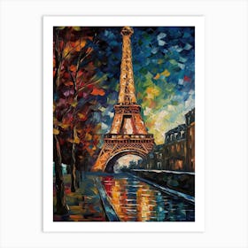 Eiffel Tower Paris France Vincent Van Gogh Style 16 Art Print