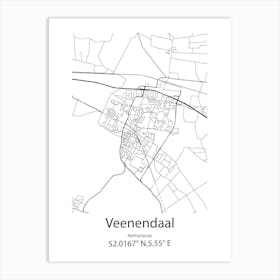 Veenendaal,Netherlands Minimalist Map Art Print