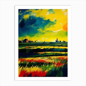 Sunset In The Field Art Print