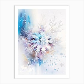 Beauty, Snowflakes, Storybook Watercolours 3 Art Print