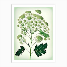 Queen Anne S Lace Leaf Vintage Botanical 1 Art Print
