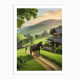 Horse Drawn Carriage In The Countryside 1 Art Print