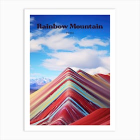 Rainbow Mountain Bucket List Digital Travel Art Art Print