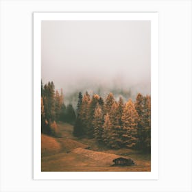 Foggy Fall Forest Art Print
