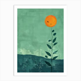 Single Orange Flower Art Print