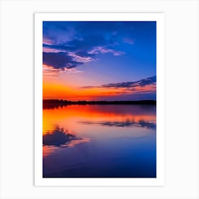 Sunset Over Lake Waterscape Photography 2 Art Print