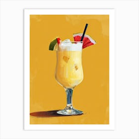 Yellow Tropical Cocktail 4 Art Print