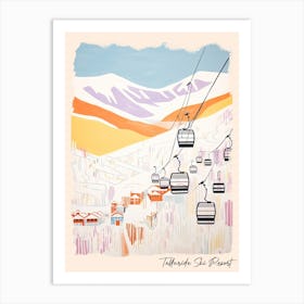 Poster Of Telluride Ski Resort   Colorado, Usa, Ski Resort Pastel Colours Illustration 2 Art Print
