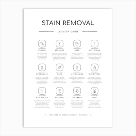Stain Removal Laundry Guide Art Print