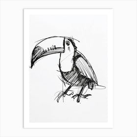 B&W Toucan Art Print