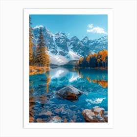 Autumn Lake In Banff National Park Art Print