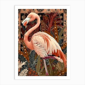Greater Flamingo And Ginger Plants Boho Print 3 Art Print