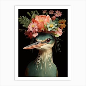 Bird With A Flower Crown Green Heron 4 Art Print