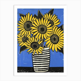 Sunflowers In A Vase 29 Art Print