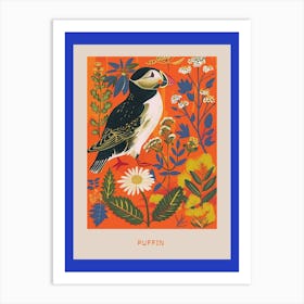 Spring Birds Poster Puffin 2 Art Print