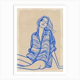 Girl In A Shirt Art Print