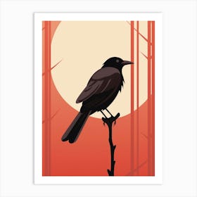 Minimalist Raven 4 Illustration Art Print