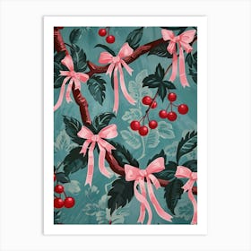 Cherry Pink Coquette 5 Pattern Art Print