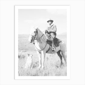 Cowboy On Horseback Art Print