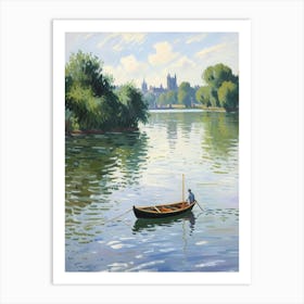 Boat On The River Art Print