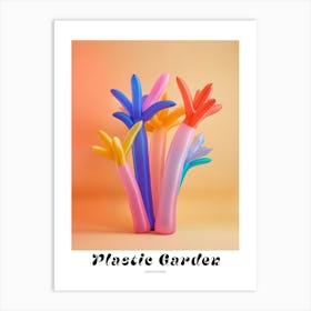 Dreamy Inflatable Flowers Poster Fountain Grass Art Print