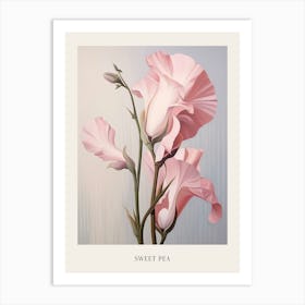 Floral Illustration Sweet Pea 3 Poster Art Print