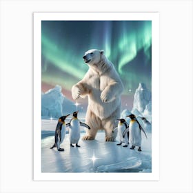 A Surreal Image Of A Standing Polar Bear Art Print