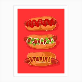 Hotdog Red Art Print