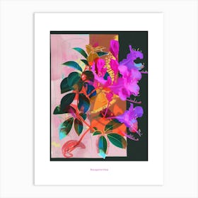 Bougainvillea 4 Neon Flower Collage Poster Art Print