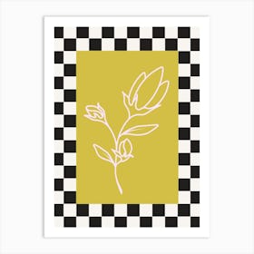 Modern Checkered Flower Poster  15 Art Print