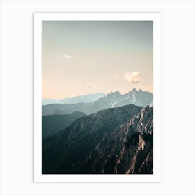 Mountain Range At Sunset 1 Art Print