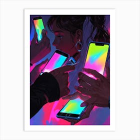 Neon Iphone Wallpaper Art Print