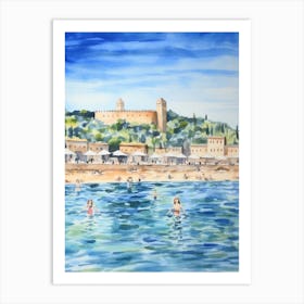 Swimming In Saint Trop 4df23483 Cc70 4356 Bd6e Aa9640b1db64 Watercolour Art Print