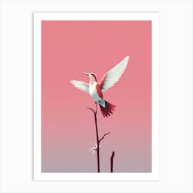 Minimalist Hummingbird 1 Illustration Art Print