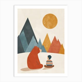 Bear And Child Art Print