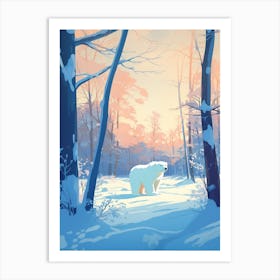 Winter Polar Bear 4 Illustration Art Print