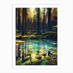 Pond In The Forest 1 Art Print