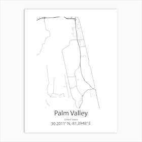 Palm Valley,United States Minimalist Map Póster