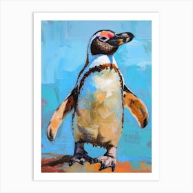 Galapagos Penguin Cooper Bay Colour Block Painting 3 Art Print