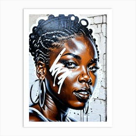 Graffiti Mural Of Beautiful Black Woman 398 Art Print