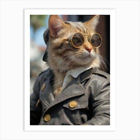 Cat In A Jacket Art Print