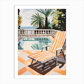 Sun Lounger By The Pool In Split Croatia Art Print
