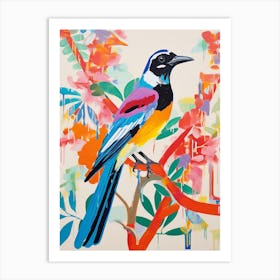 Colourful Bird Painting Magpie 1 Art Print