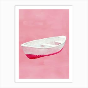 Boat On A Pink Background Art Print