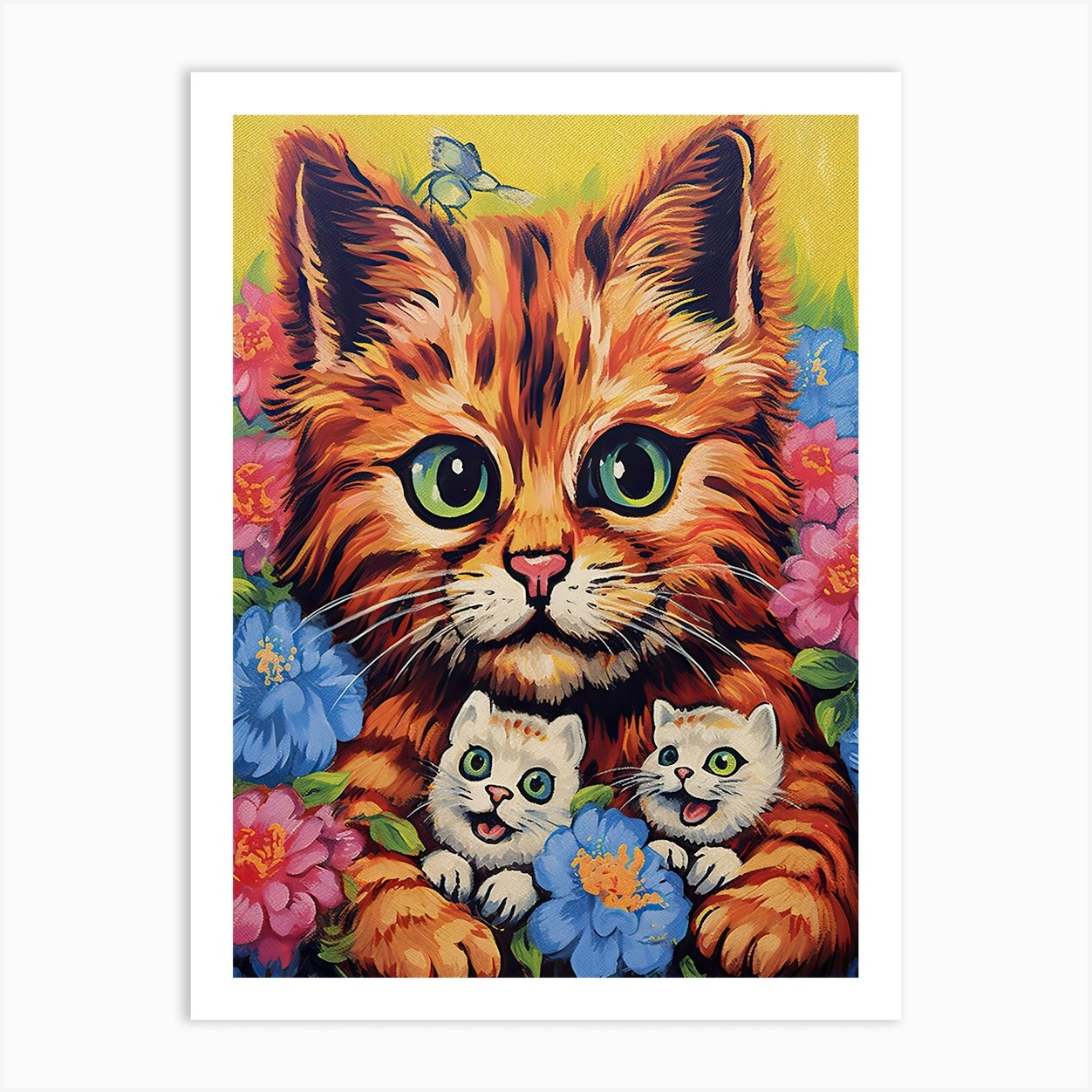 Three Cats on a Persian Rug Art Print by Louis Wain - Fine Art America