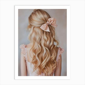 Portrait Of A Girl With Wavy Hair Art Print