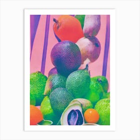 Jicama Risograph Retro Poster vegetable Art Print