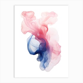 Abstract Blue And Pink Smoke Art Print