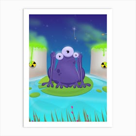 Frog Monster funny cartoon Art Print